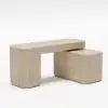 Velign 65" L-Shape Whitewash Executive Desk with Right-Side Cabinet