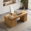 Velign 65" L-Shape Natural Executive Desk with Right-Side Cabinet