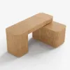 Velign 65" L-Shape Natural Executive Desk with Right-Side Cabinet