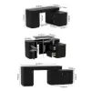 Velign 65" L-Shape Black Executive Desk with Right-Side Cabinet