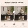 Velign 65" L-Shape Black Executive Desk with Right-Side Cabinet