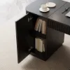 Velign 65" L-Shape Black Executive Desk with Right-Side Cabinet