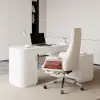 Velign 65" L-Shape White Executive Desk with Right-Side Cabinet