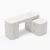 Velign 65" L-Shape White Executive Desk with Right-Side Cabinet
