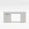 Velign 65" L-Shape White Executive Desk with Right-Side Cabinet