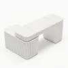 Velign 65" L-Shape White Executive Desk with Right-Side Cabinet