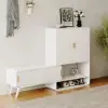 37" Warm White Shoe Storage Fluted Entryway Cabinet, Left Hand