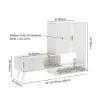 37" Warm White Shoe Storage Fluted Entryway Cabinet, Left Hand