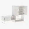 37" Warm White Shoe Storage Fluted Entryway Cabinet, Left Hand