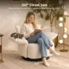 Picture of Florvia Chenille Swivel Adjustable-Armrest Accent Chair – AUD-H2960