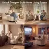 Picture of Florvia Chenille Swivel Adjustable-Armrest Accent Chair – AUD-H2960