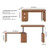 Aura 63" Walnut Fluted 360-Degree Rotating Electric Adjustable Standing Desk