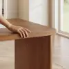 Aura 63" Walnut Fluted 360-Degree Rotating Electric Adjustable Standing Desk
