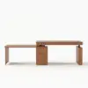 Aura 63" Walnut Fluted 360-Degree Rotating Electric Adjustable Standing Desk