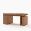 Aura 63" Walnut Fluted 360-Degree Rotating Electric Adjustable Standing Desk