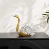 2-Piece Resin Swan Figurines – Elegant Gold Swan Decorative Storage Set