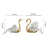 2-Piece Resin Swan Figurines – Elegant Gold Swan Decorative Storage Set