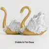 2-Piece Resin Swan Figurines – Elegant Gold Swan Decorative Storage Set