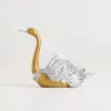 2-Piece Resin Swan Figurines – Elegant Gold Swan Decorative Storage Set