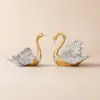 2-Piece Resin Swan Figurines – Elegant Gold Swan Decorative Storage Set