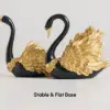 2-Piece Resin Swan Figurines, Black & Gold Decorative Storage Set