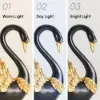 2-Piece Resin Swan Figurines, Black & Gold Decorative Storage Set