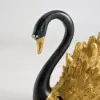 2-Piece Resin Swan Figurines, Black & Gold Decorative Storage Set
