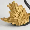 2-Piece Resin Swan Figurines, Black & Gold Decorative Storage Set