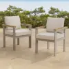 Tevara Outdoor Teak & Aluminium Dining Chairs in Sand, Set of 4