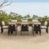 Tevara Outdoor Teak & Aluminium Dining Chairs in Warm White, Set of 4