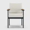 Tevara Outdoor Teak & Aluminium Dining Chairs in Warm White, Set of 4