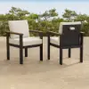 Tevara Outdoor Teak & Aluminium Dining Chairs in Warm White, Set of 6