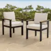 Tevara Outdoor Teak & Aluminium Dining Chairs in Warm White, Set of 6