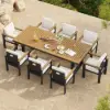 Tevara Outdoor Teak & Aluminium Dining Chairs in Warm White, Set of 6