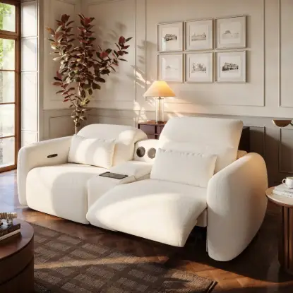 Picture of 102" 2-Seater Chenille Dual-Motor Power Reclining Sofa with Multifunctional Centre Console
