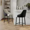 Diamic Black Faux Leather Upholstered Counter Stool, 1 Piece