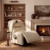 Genuine Leather Power Swivel Rocker Recliner Accent Chair with Phone Holder – AUD-H2973
