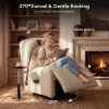 Genuine Leather Power Swivel Rocker Recliner Accent Chair with Phone Holder – AUD-H2973