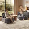 108" 3-Piece Light Grey Chenille Modular Sectional Sofa with Hidden Storage
