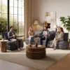 108" 3-Piece Light Grey Chenille Modular Sectional Sofa with Hidden Storage
