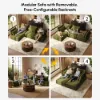 108" 3-Piece Evergreen Chenille Modular Sectional Sofa with Hidden Storage