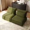 72" 2-Piece Evergreen Chenille Modular Sectional Sofa with Hidden Storage
