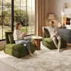 72" 2-Piece Evergreen Chenille Modular Sectional Sofa with Hidden Storage