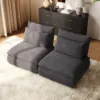 72" 2-Piece Light Grey Chenille Modular Sectional Sofa with Hidden Storage