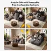 72" 2-Piece Light Grey Chenille Modular Sectional Sofa with Hidden Storage