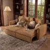 87" 2-Seater Genuine Leather Power Convertible Sleeper Sofa with Adjustable Headrests – Pillows