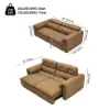 87" 2-Seater Genuine Leather Power Convertible Sleeper Sofa with Adjustable Headrests – Pillows