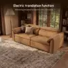 87" 2-Seater Genuine Leather Power Convertible Sleeper Sofa with Adjustable Headrests – Pillows