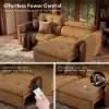 87" 2-Seater Genuine Leather Power Convertible Sleeper Sofa with Adjustable Headrests – Pillows