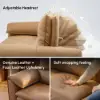 87" 2-Seater Genuine Leather Power Convertible Sleeper Sofa with Adjustable Headrests – Pillows